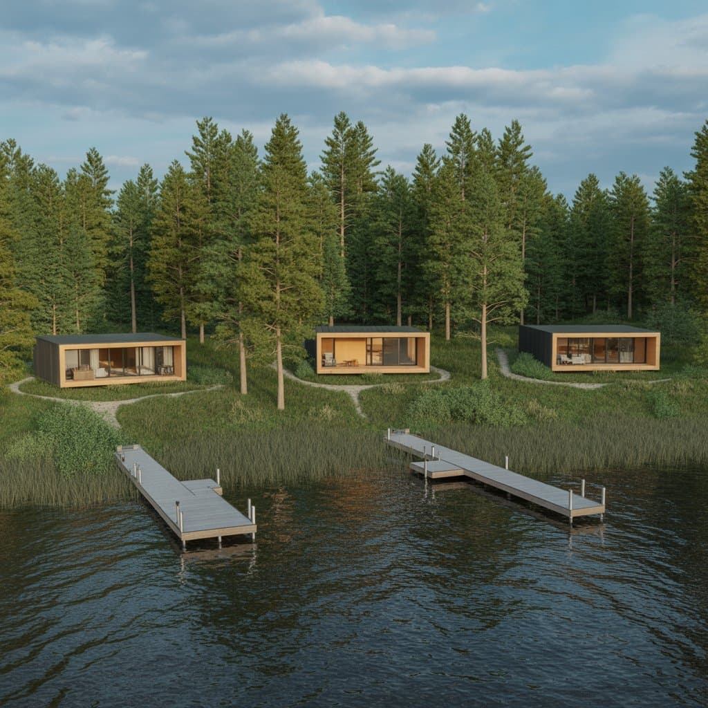 NobleRefuge lakeside cabin compound — Minnesota vacation rental investment property